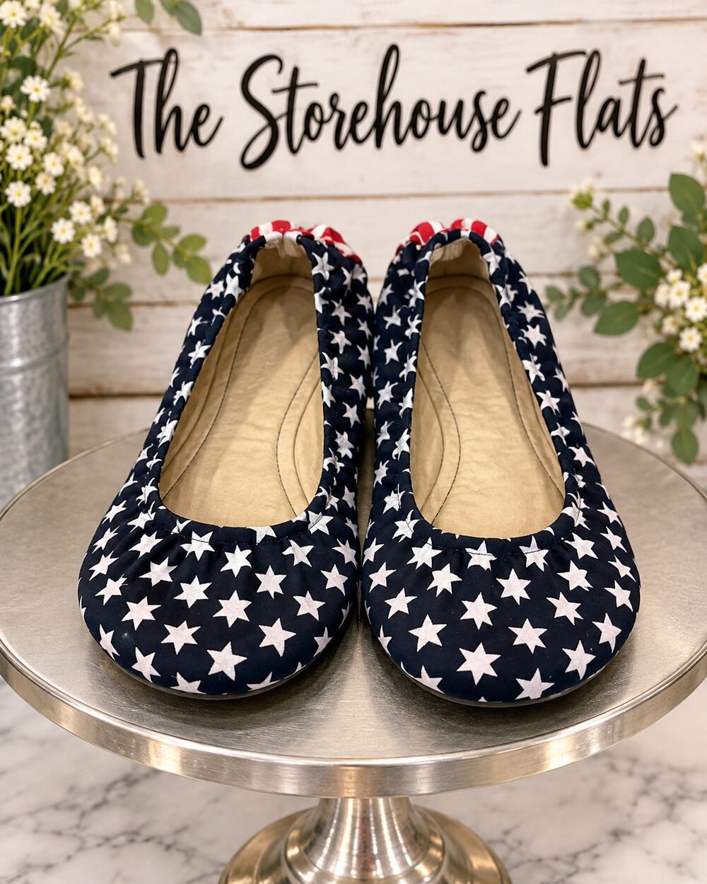The Storehouse Flats Stars & Stripes Suede Ballet Flats Women’s Size 7